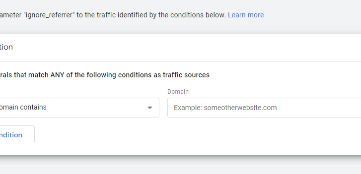 Unwanted referral domain settings