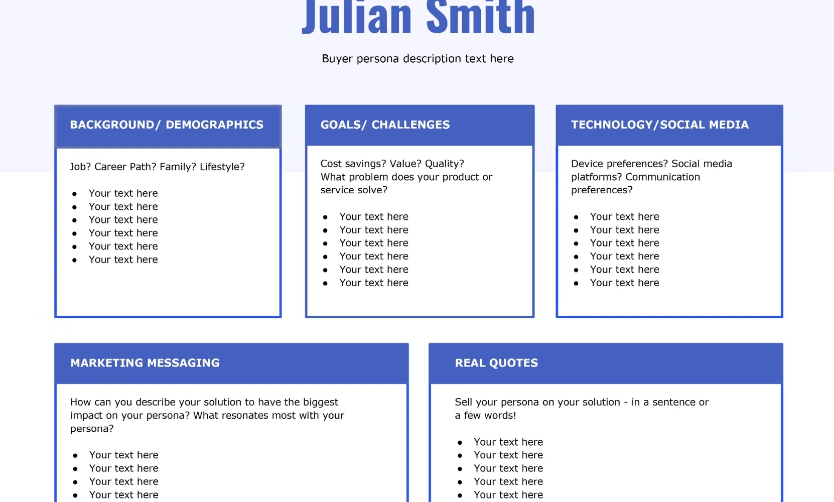 how to create detailed buyer personas for your business +free persona template